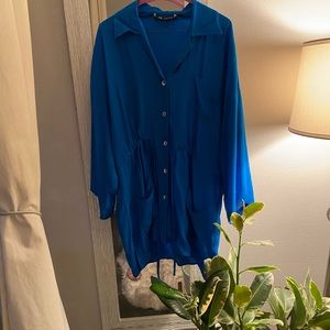 Zara Women Drawstring Blouse with Pocket